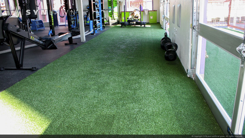Indoor athletic artificial turf installed by SYNLawn