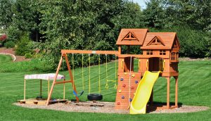 jungle gym built on playground turf