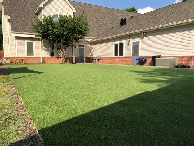 Artificial grass lawn for a church installed by SYNLawn