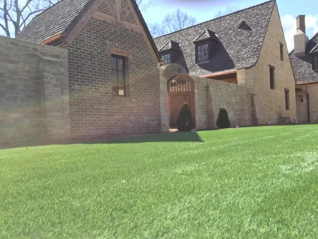 Artificial grass church courtyard installed by SYNLawn