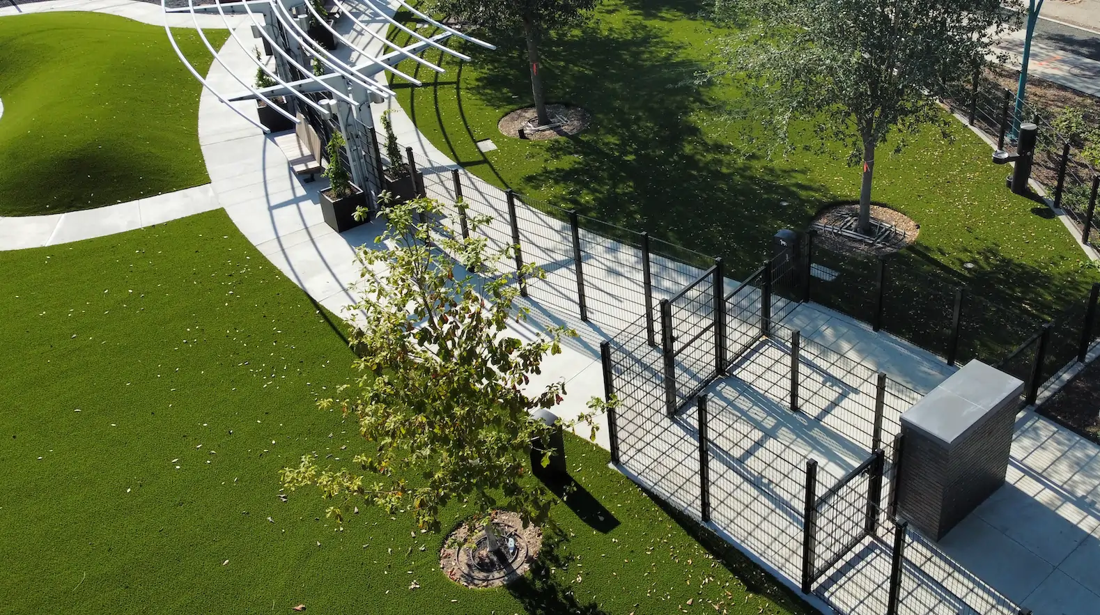 dog park built on artificial grass
